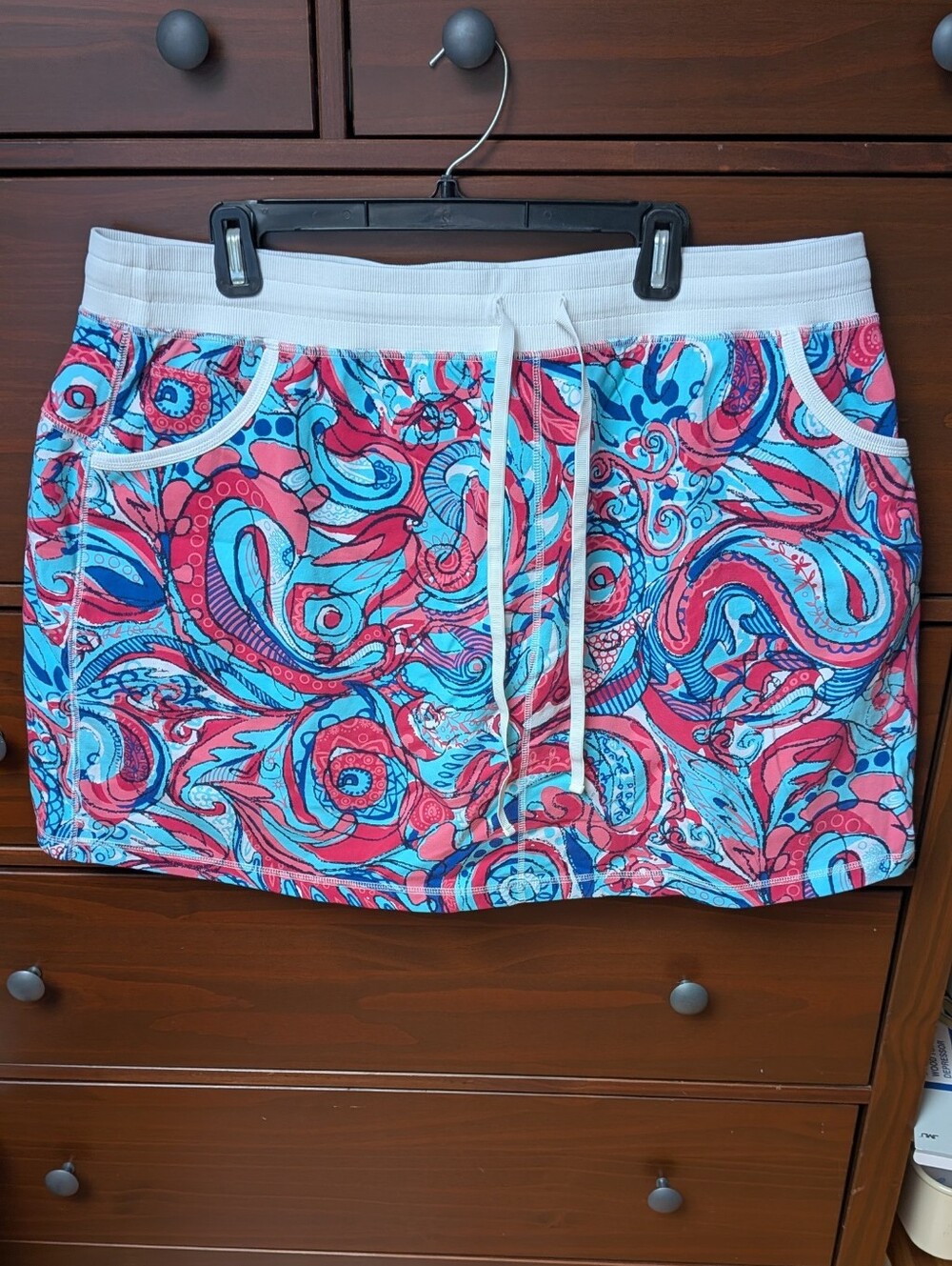 Talbot's Activewear Skort Pink And Blue Paisley Print Sz 2X